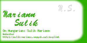 mariann sulik business card